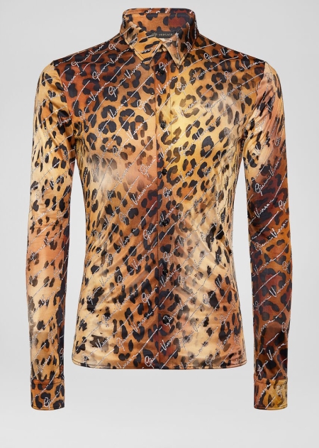 Versace Pop Animalier Print Skjorta Herr - 075683UBK